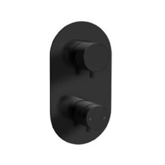 Matte Black Built-in Thermostatic 3-Way Shower Diverter, Rough-In Valve Included